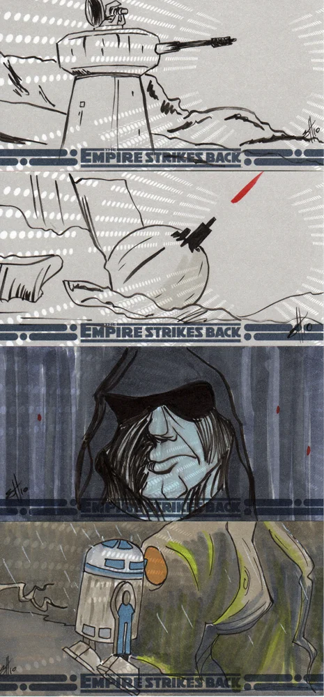 Empire Strikes Back 3D sketchcard