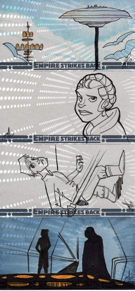 Empire Strikes Back 3D sketchcard